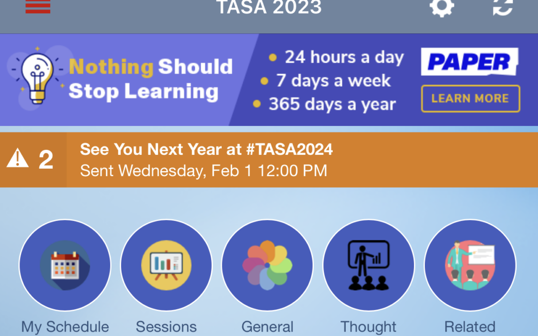 TASA Midwinter Conference Banner Ad in Mobile App – $2,000