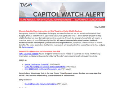 TASA Capitol Watch Alert Sponsorship – $2,500 per month
