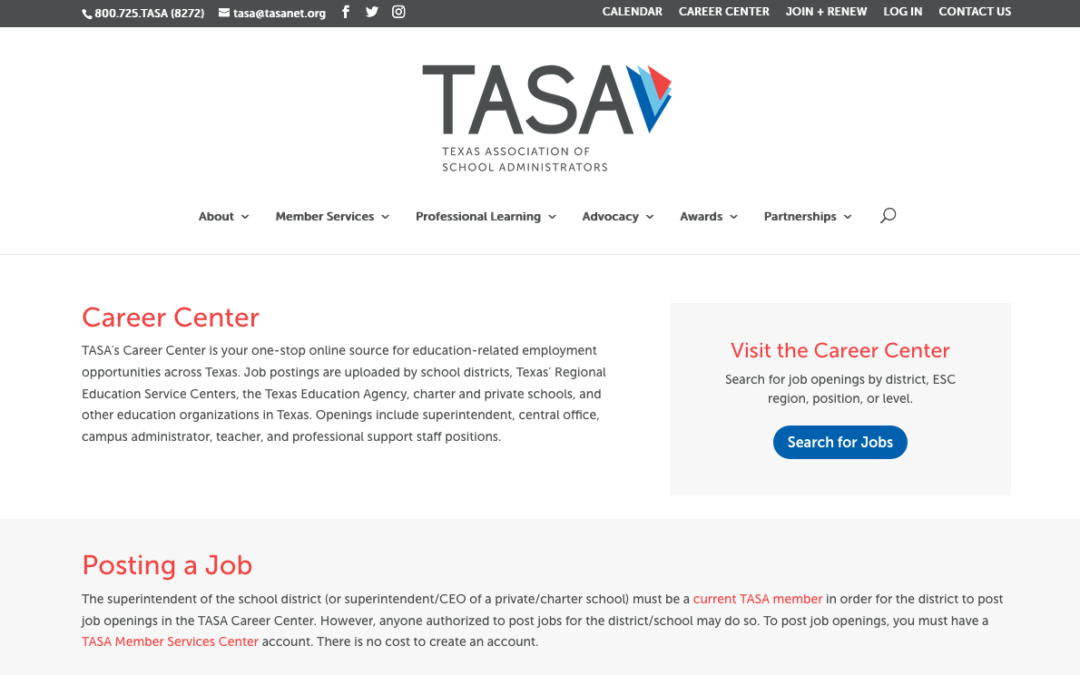 TASA Career Center – $1,000 per month