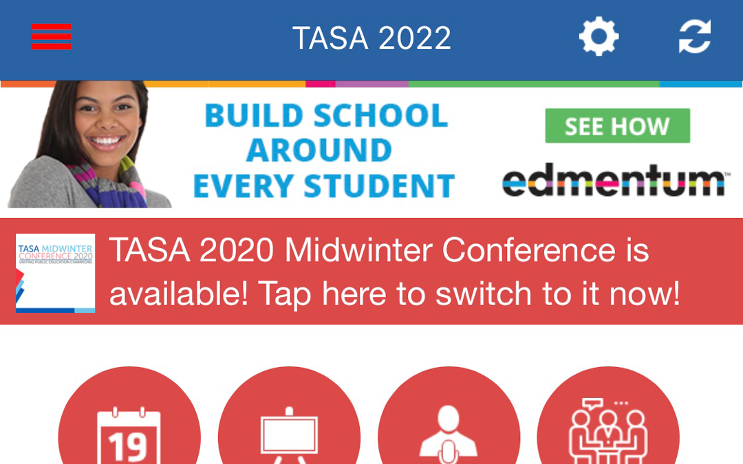 TASA Midwinter Conference Banner Ad in Mobile App – $1,500