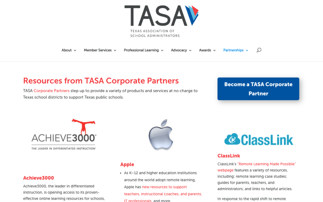 Corporate Partner Resource Promotion – $500/month